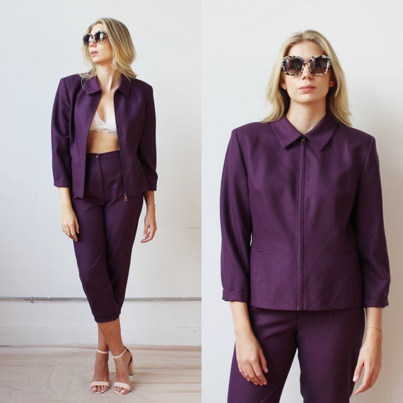 BYBLOS Purple Shimmer Suit Capri High 