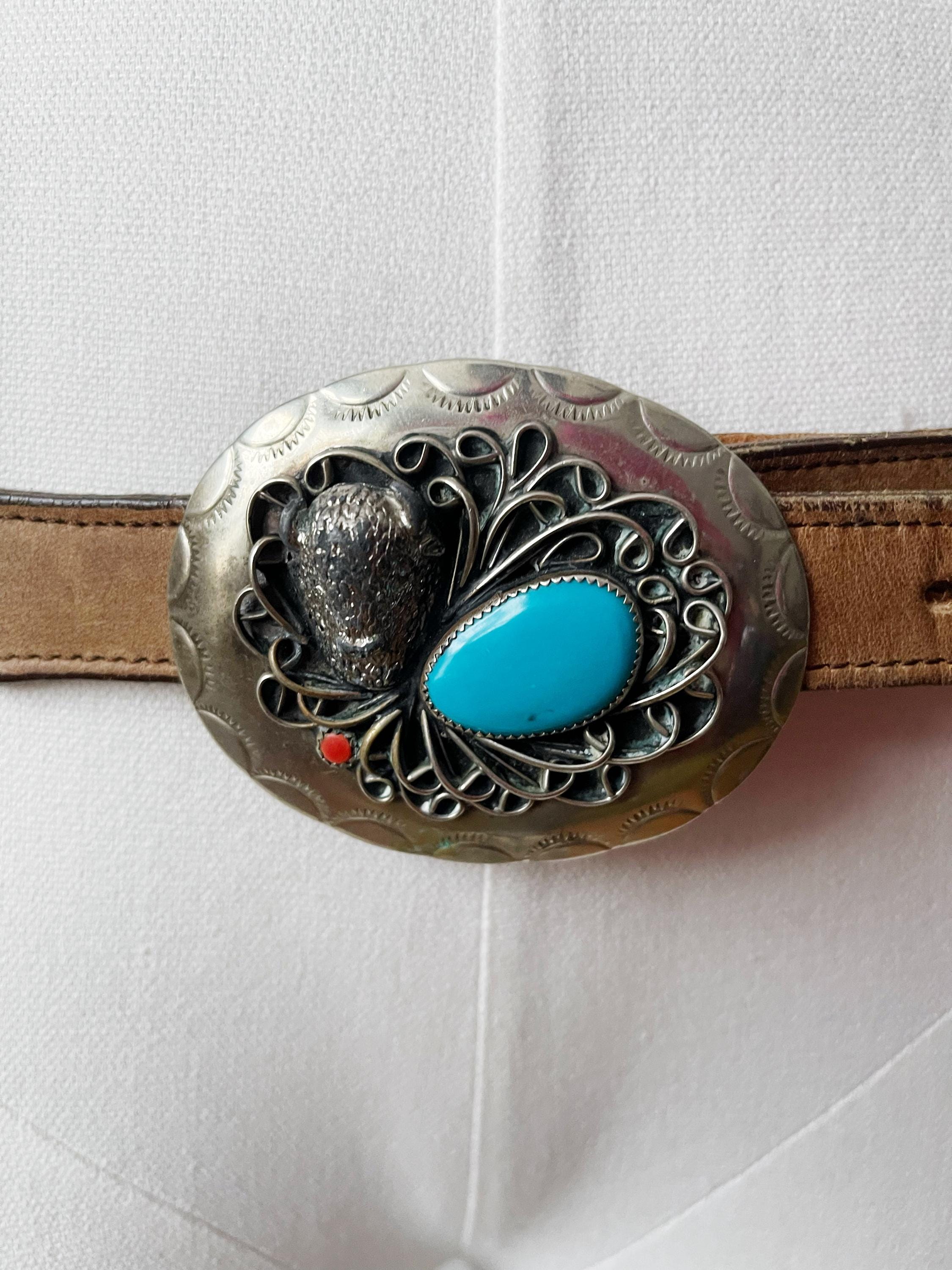 Vintage Nocona Leather Belt – Western Cowgirl Buffalo Buckle  display picture 1