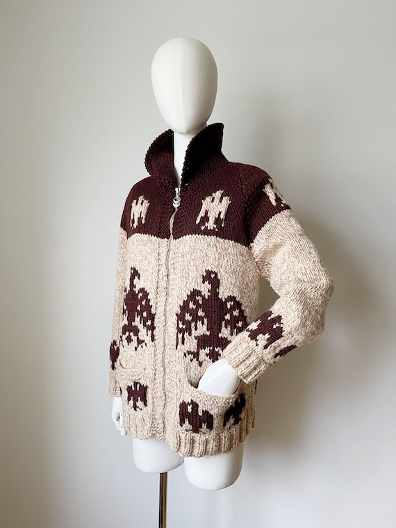 Vintage Chunky Cardigan Sweater- Cowichan Shacket, Sweater Jacket