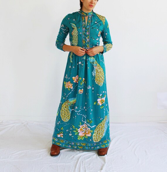 chinese dress ladies Cerulean Blooms Floral Wrapped Maxi Dress main image 0