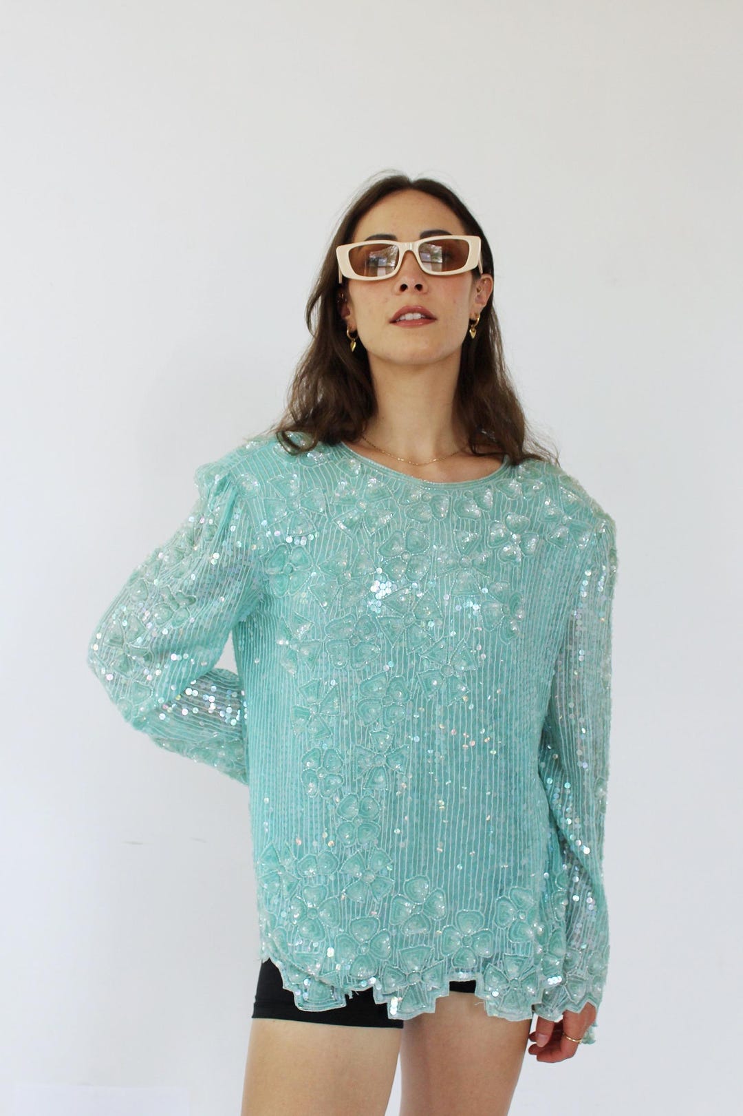 Vintage Sequin Embroidered Top - 38/M