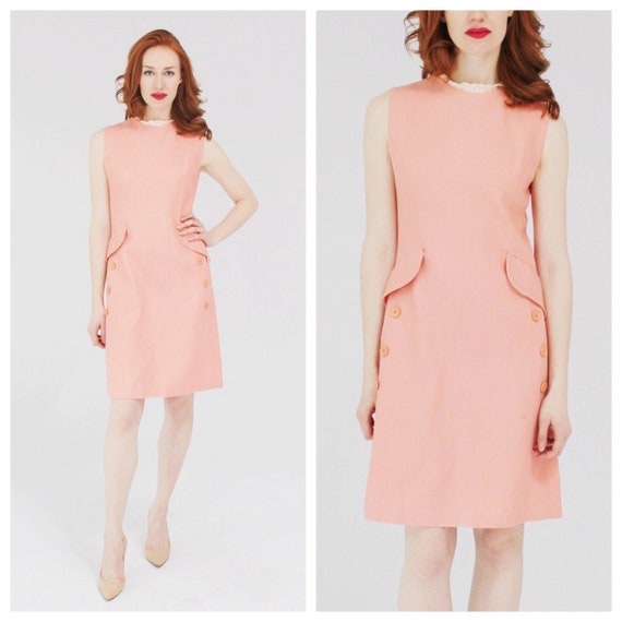 pink dress with white collar