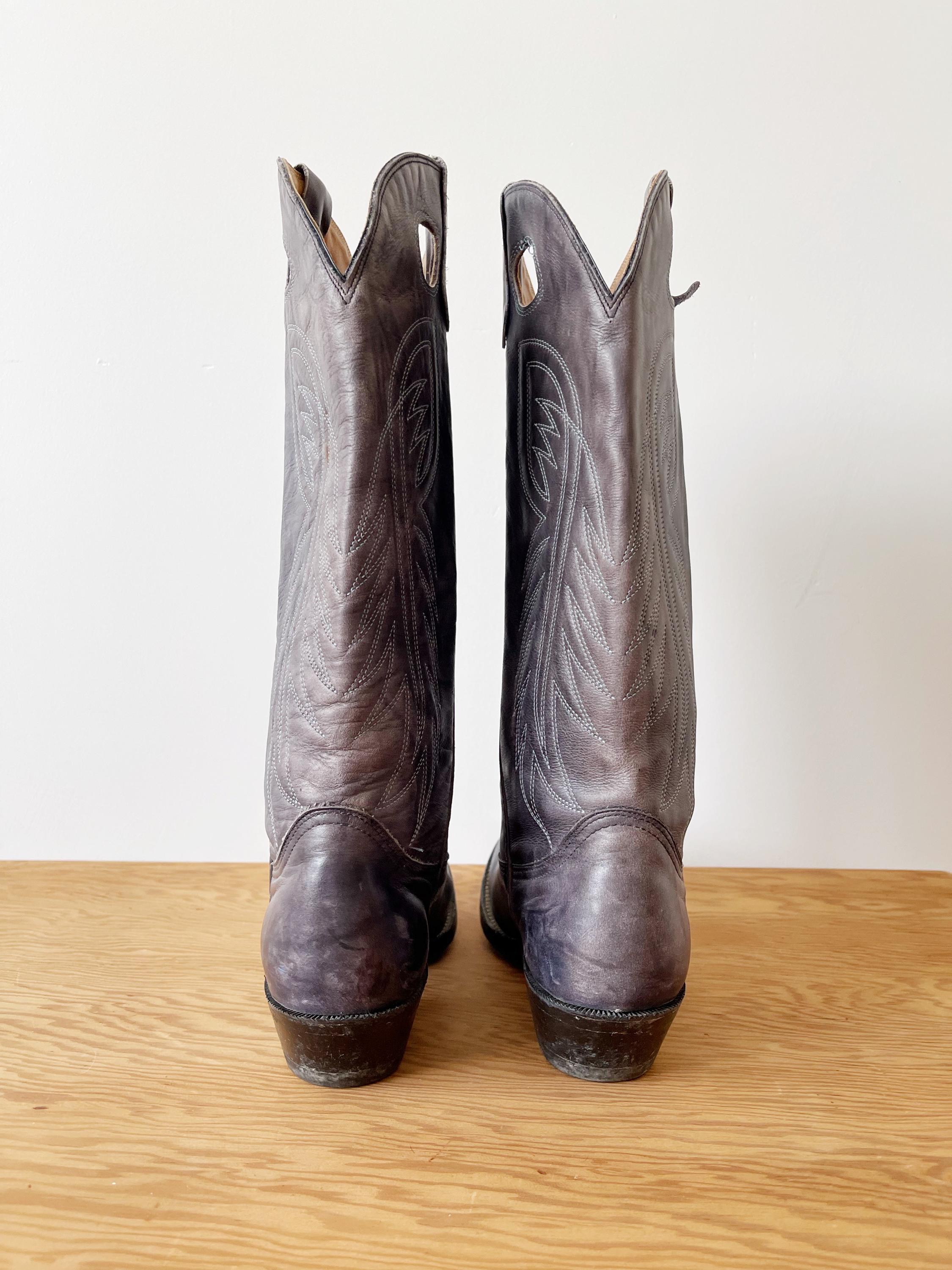 ABC Vintage Gray Western Cowboy Boots Size 8.5 Cowboy Gray Boots for Men for Sale | Shop New & Used Men main image 4