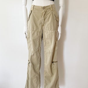 Pantalones cargo de pierna ancha de Polo Ralph Lauren, 34 x 32, pantalones caqui utilitarios unisex, estilo vintage de los años 90