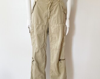Polo Ralph Lauren Cargo Wideleg Pants- 34x32, Unisex Utility Khaki Trousers, 90s Vintage A
