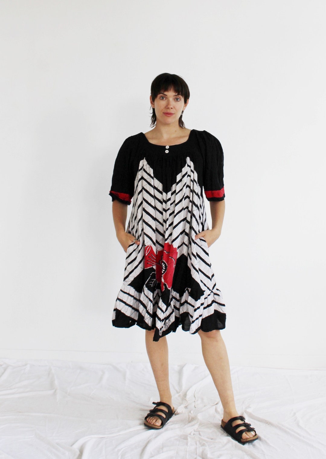 RAMONA RULL Tent Dress- L/xl, Designer Vintage Beach Cover, Trapeze ...