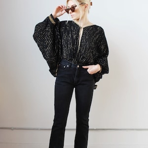 90s Black Bootcut Jeans- 28, Stone Jeans, Vintage Mid Rise Denim 6
