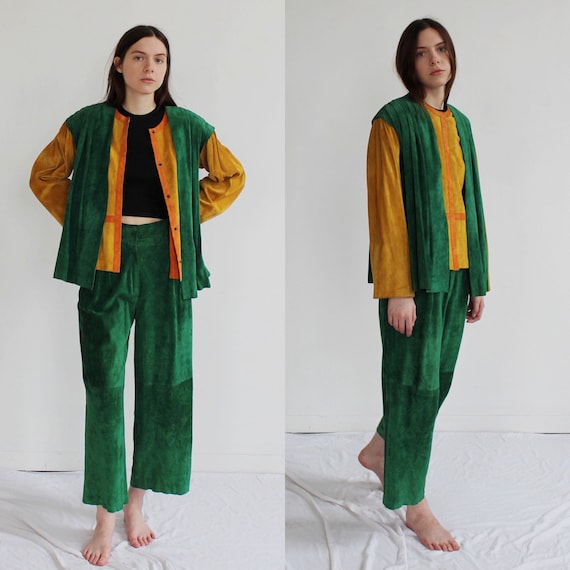 Suede store suit womens