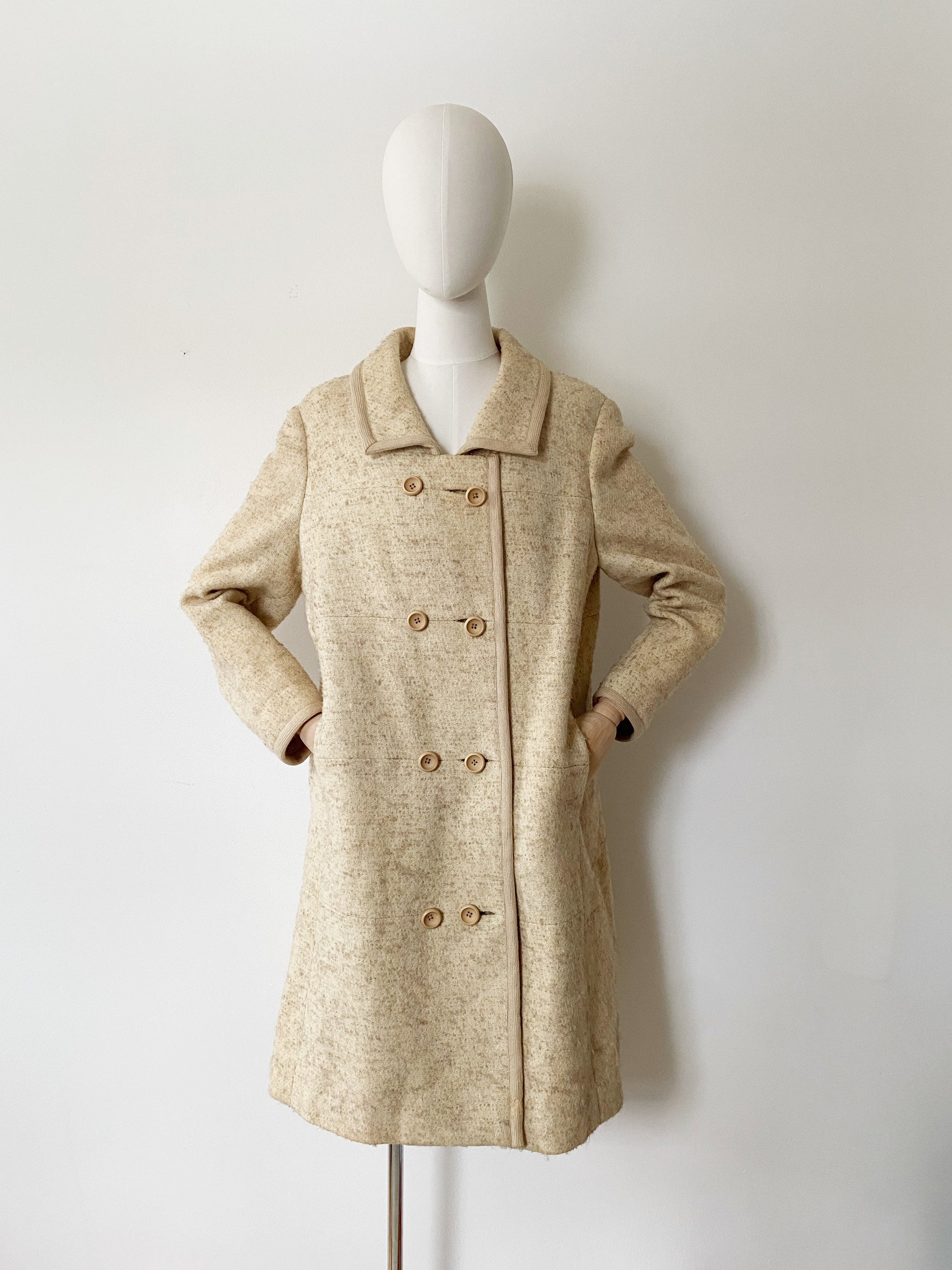 JEAN PATOU Paris Oatmeal Woven Coat- 1960s Designer Vintage - Etsy
