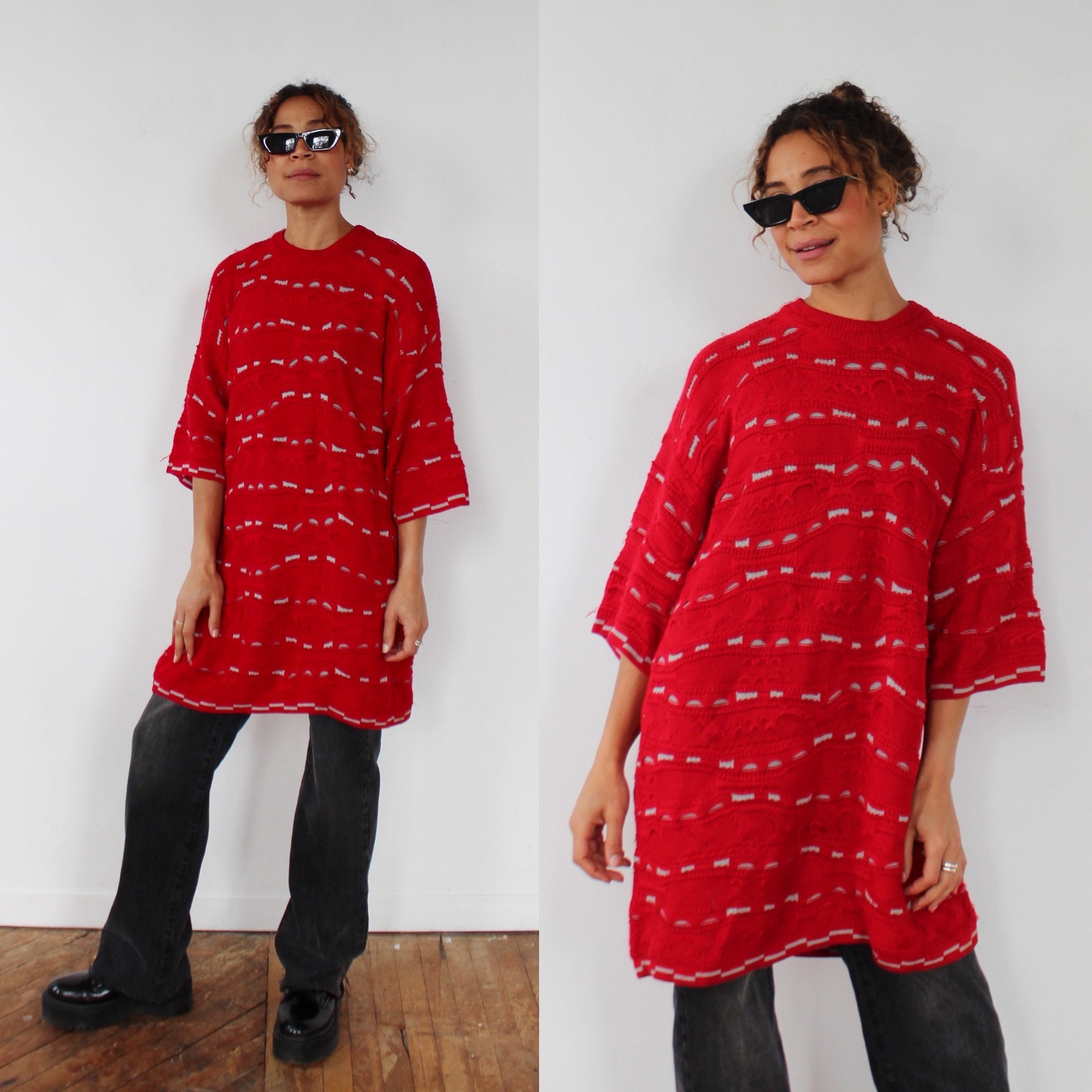 数々の賞を受賞 銀デカタグ1990´s GAP ramie✖️ cotton sweater 赤 トップス