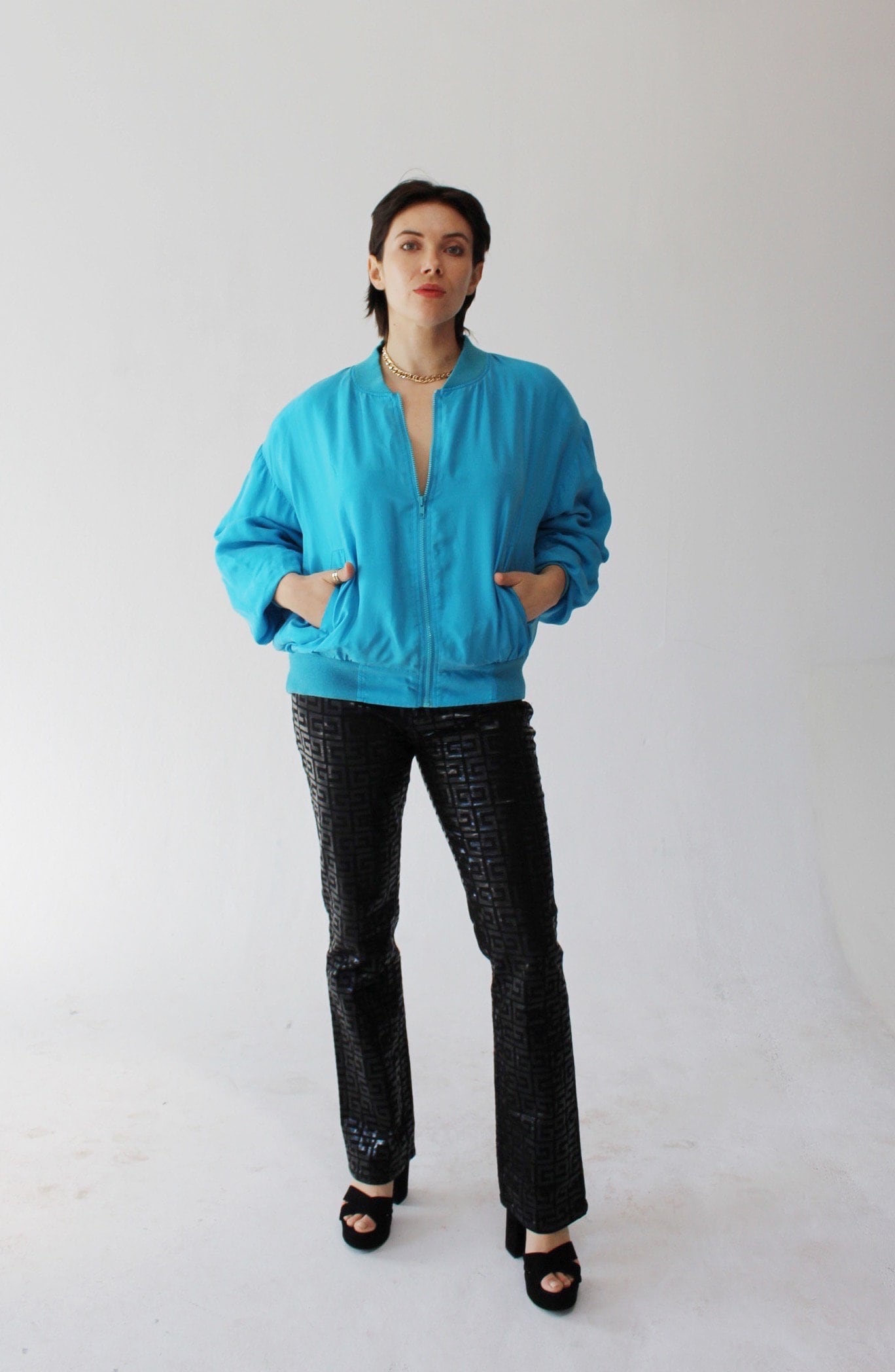 80-90s Vintage　Silk Bomber Jacket MA-1 High Fashion Jacket Vintage 80s 90s Silk Bomber Coat Fresh