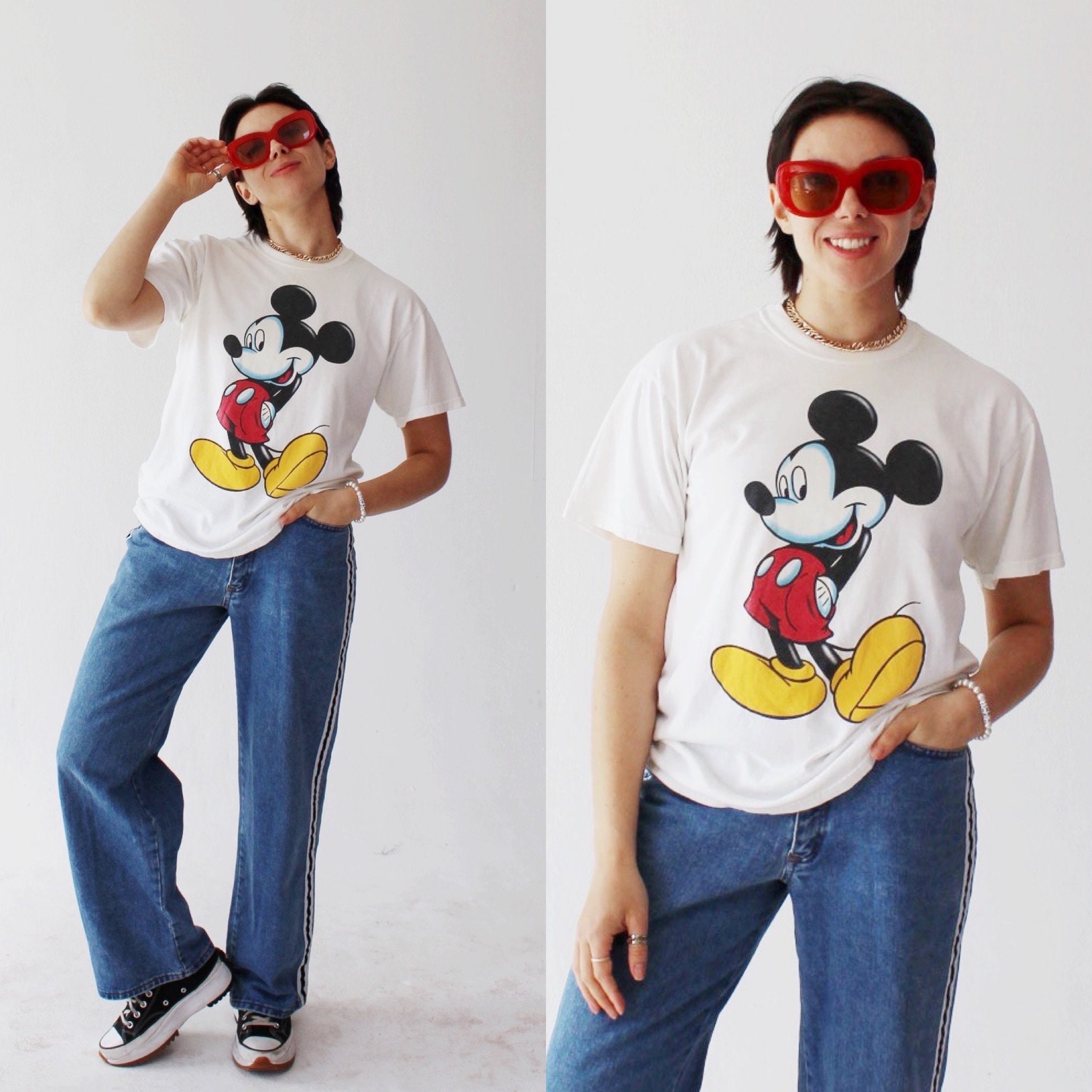 ミッキーマウスシャツ - 90年代ヴィンテージディズニーTシャツ