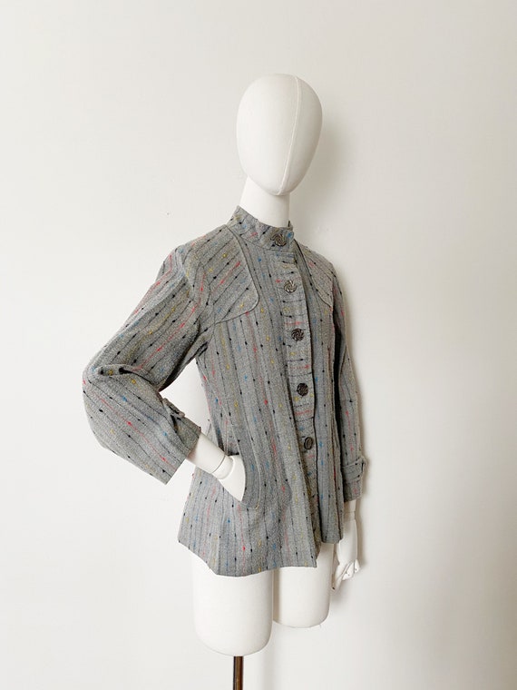 Confetti Knit Jacket- S, 1960s Womens Cardigan, M… - image 5