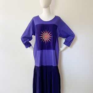 johnny was t shirt dress Vintage Johnny Was Black Long T-Shirt Shirt Dress