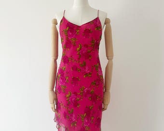 Abito asimmetrico vintage Y2K di Betsey Johnson, taglia 10, sottoveste elasticizzata per uscire