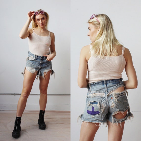 Thrashed Levis Shorts 30 Shredded 