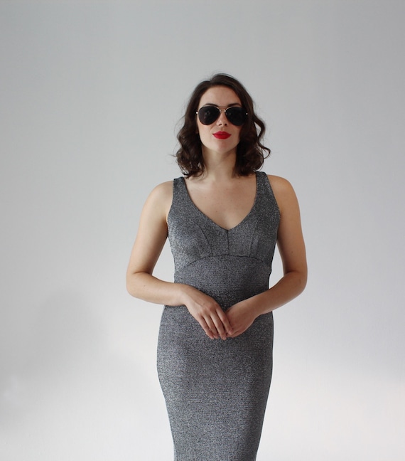Metallic Silver Lurex Dress BETSEY 