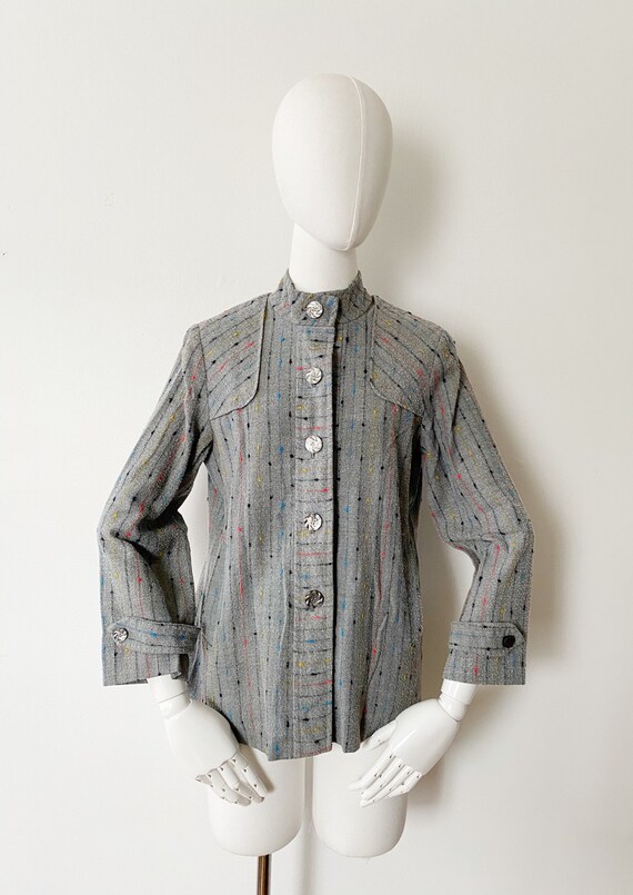 Confetti Knit Jacket- S, 1960s Womens Cardigan, M… - image 8