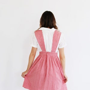 Plaid Gingham Pinafore Dress 50s, Vintage Apron, Retro Pinup 1 image 6