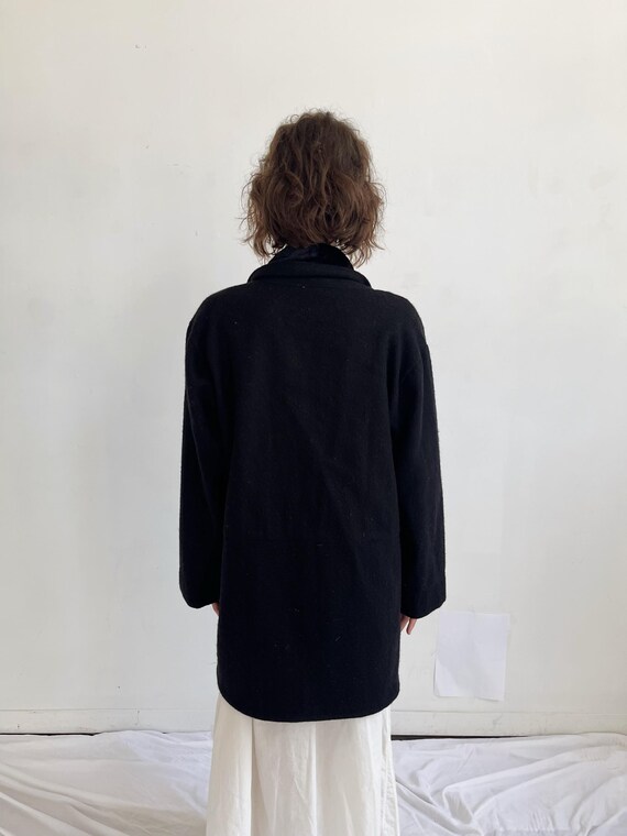 APRIL CORNELL JACKET- Vintage 90s Black Wool Velvet Witchy