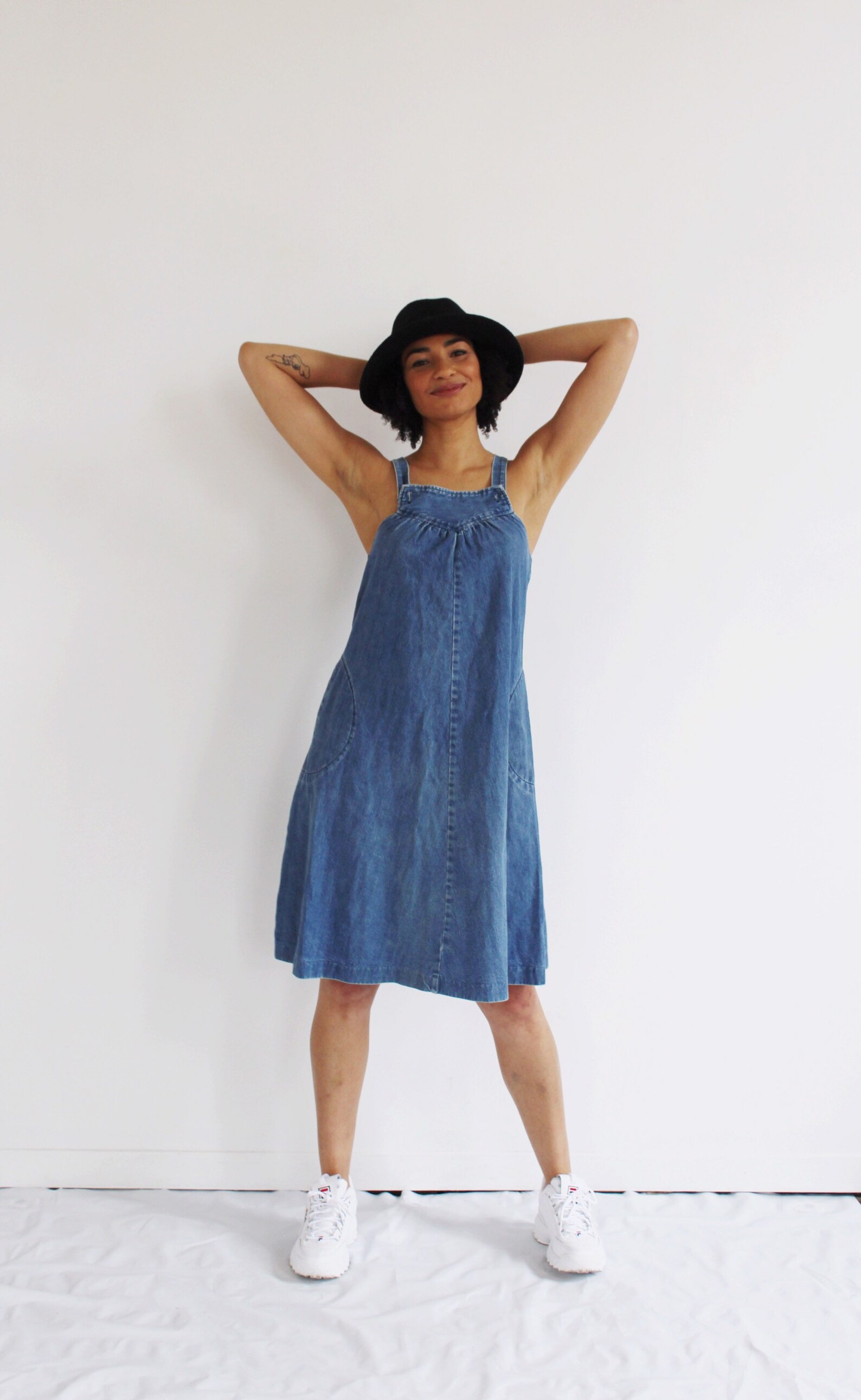 Women Summer Vintage Denim Overall Dress