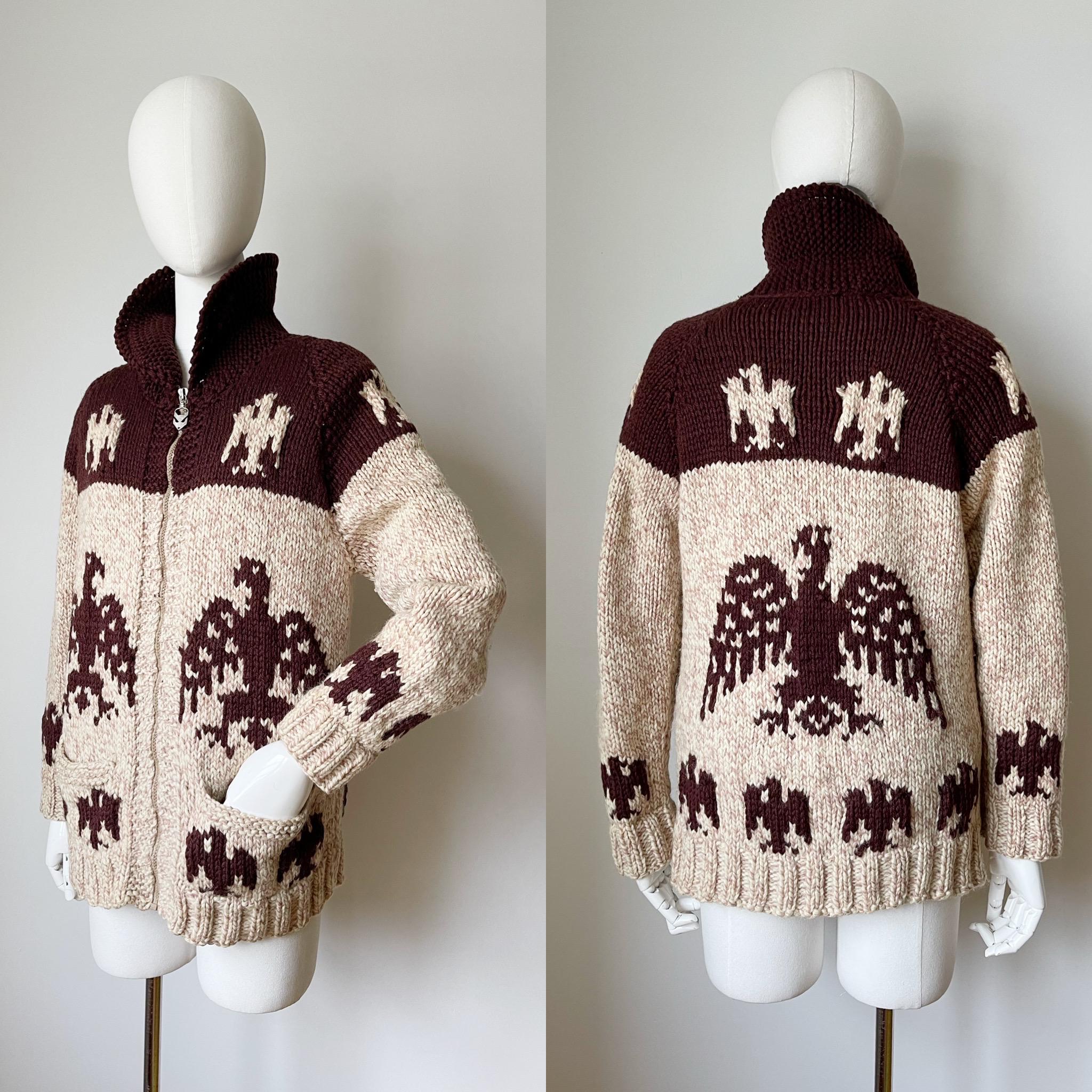 Vintage Chunky Cardigan Sweater- Cowichan Shacket, Sweater Jacket 