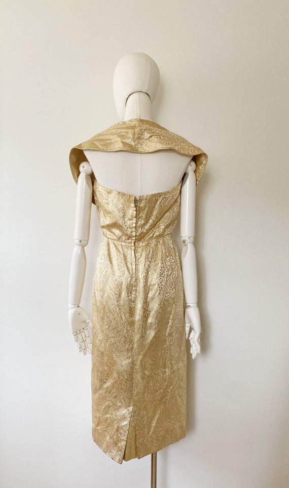 1950s BEAUMELLE Originals Gold Wiggle Dress- 28, … - image 9