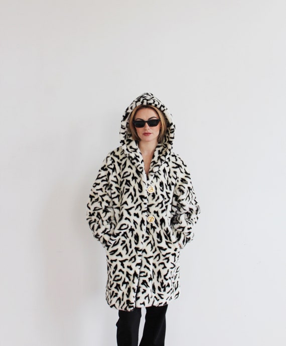 Dalmation faux fur coat cheap