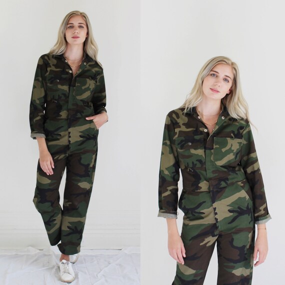 Camouflage Coveralls- S/M, Unisex Utility Jumpsuit