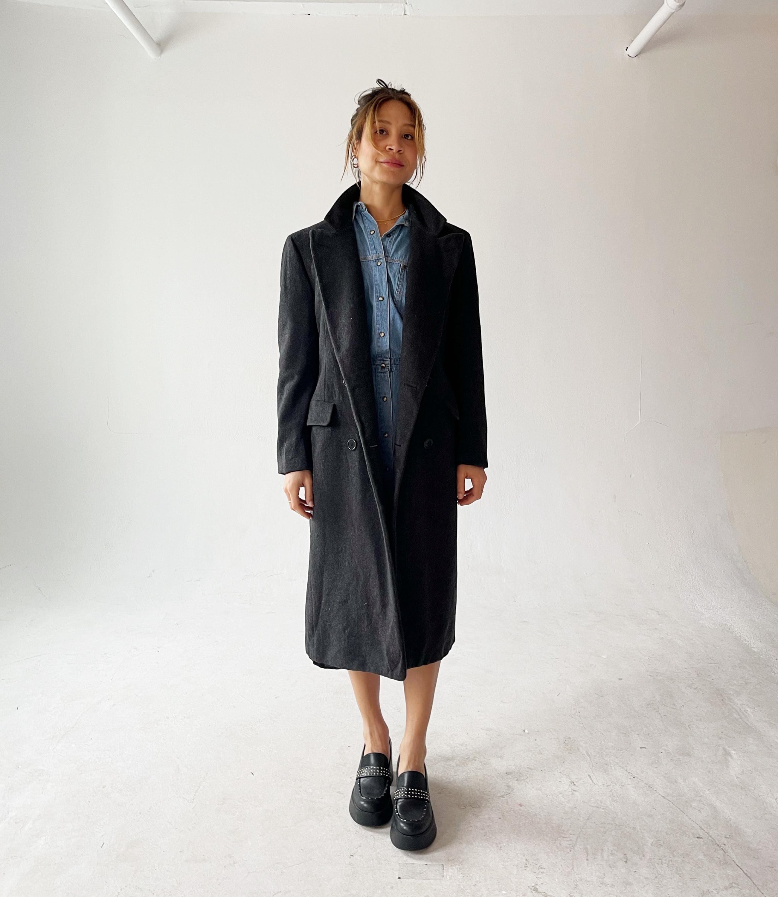 CHRISTIAN DIOR COAT- Gray Wool Overcoat Vintage Medium Large