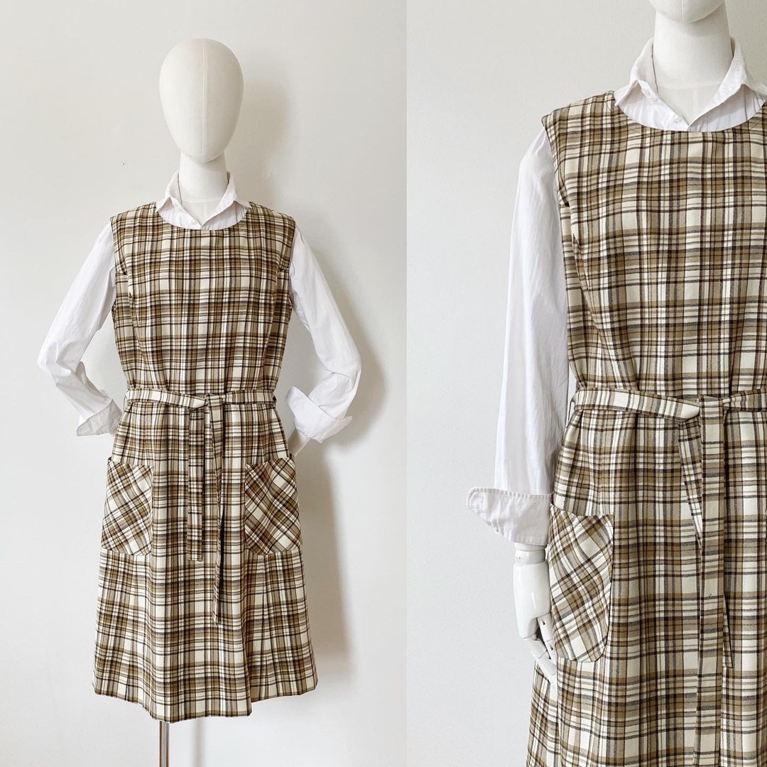 WOOL TARTAN DRESS M/L Overall Highland Queen Jumper Minima Etsy