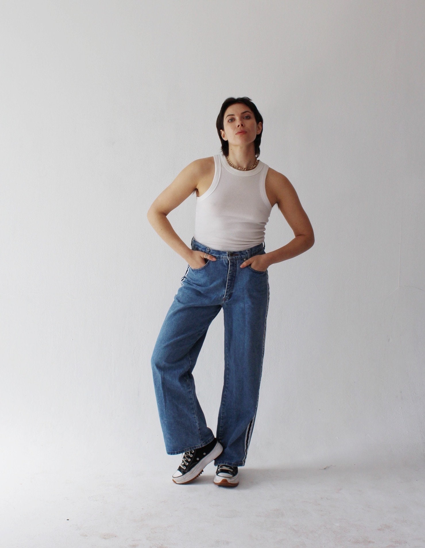 00s gimmick stripe flared pants Y2K 立体裁断 Striped Baggy Jeans - Etsy