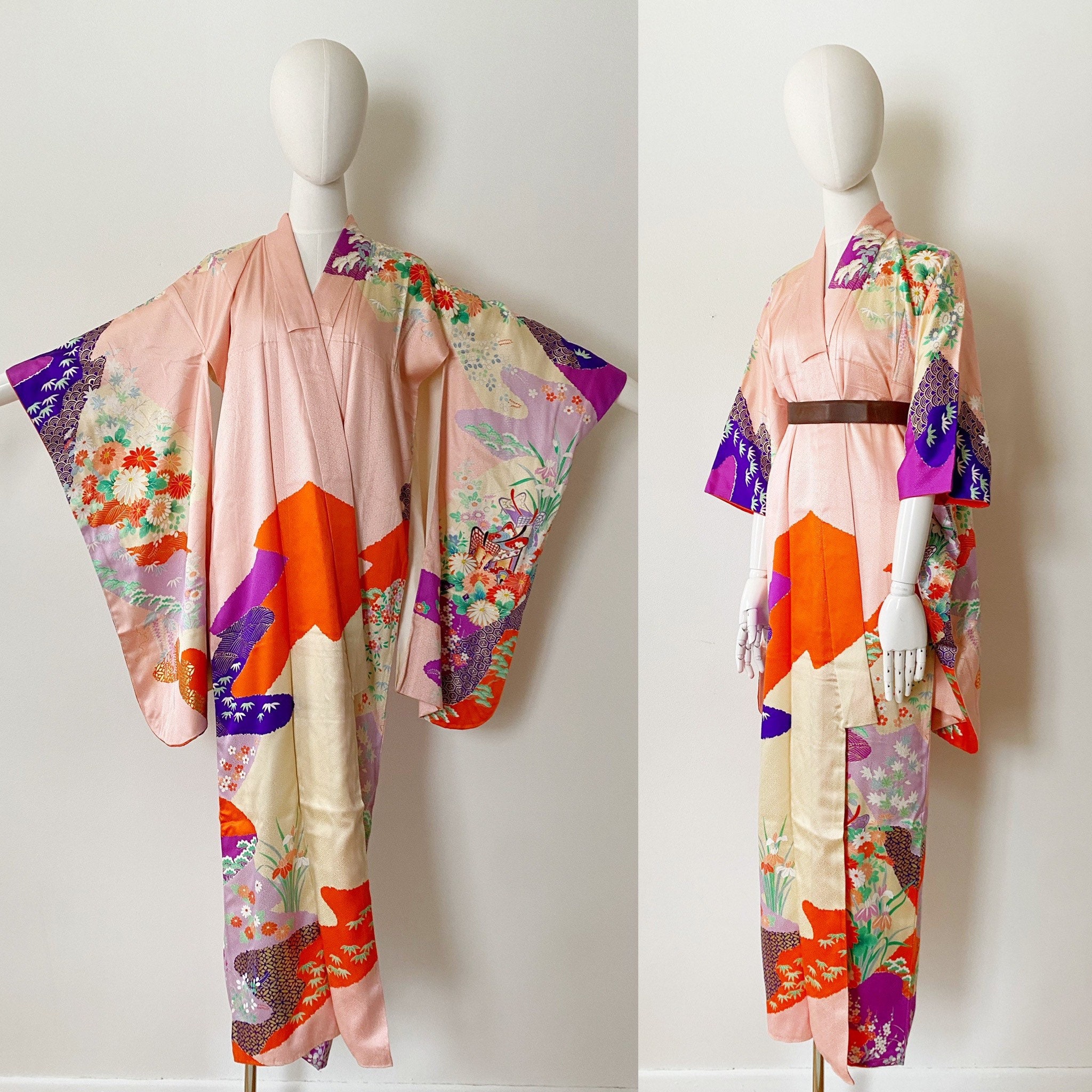 Kleding Gender-neutrale kleding volwassenen Pyjamas & Badjassen Jurken Stunning Vintage Purple Silk Kimono 