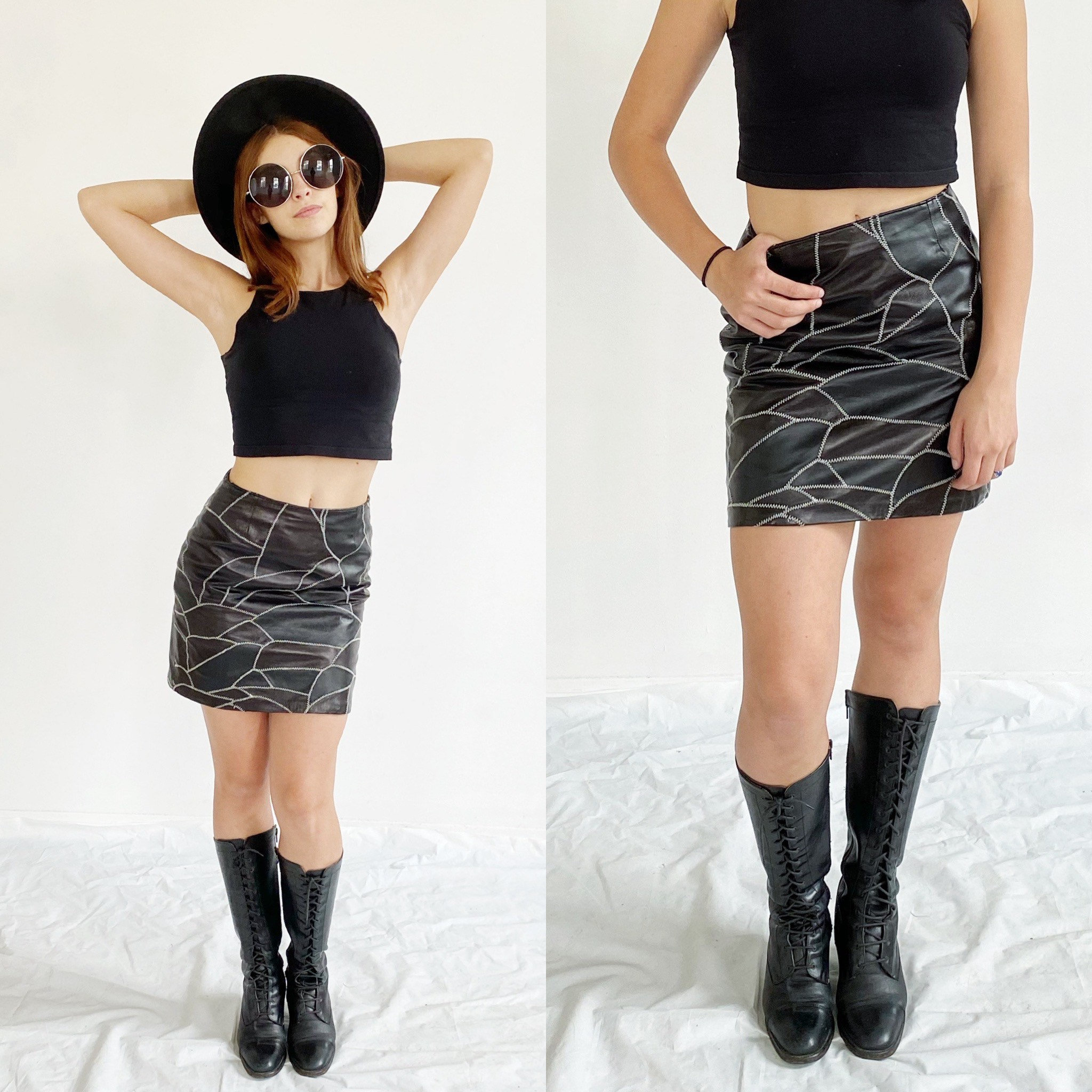 Leather Skirt Set Etsy UK