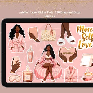 Arielle Digital Planner Stickers | Luxury Printable Stickers for GoodNotes | Self-Care & Decorative Sticker Pack