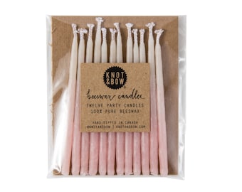 Birthday Candles | Hand-dipped Beeswax Short Pink Ombré