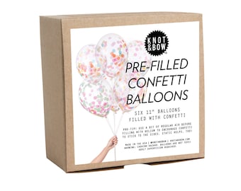 Pre-filled Confetti Balloons / 11" Multicolor Set of 6