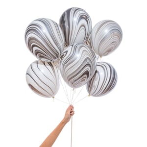 Marble Party Balloons | Black and White