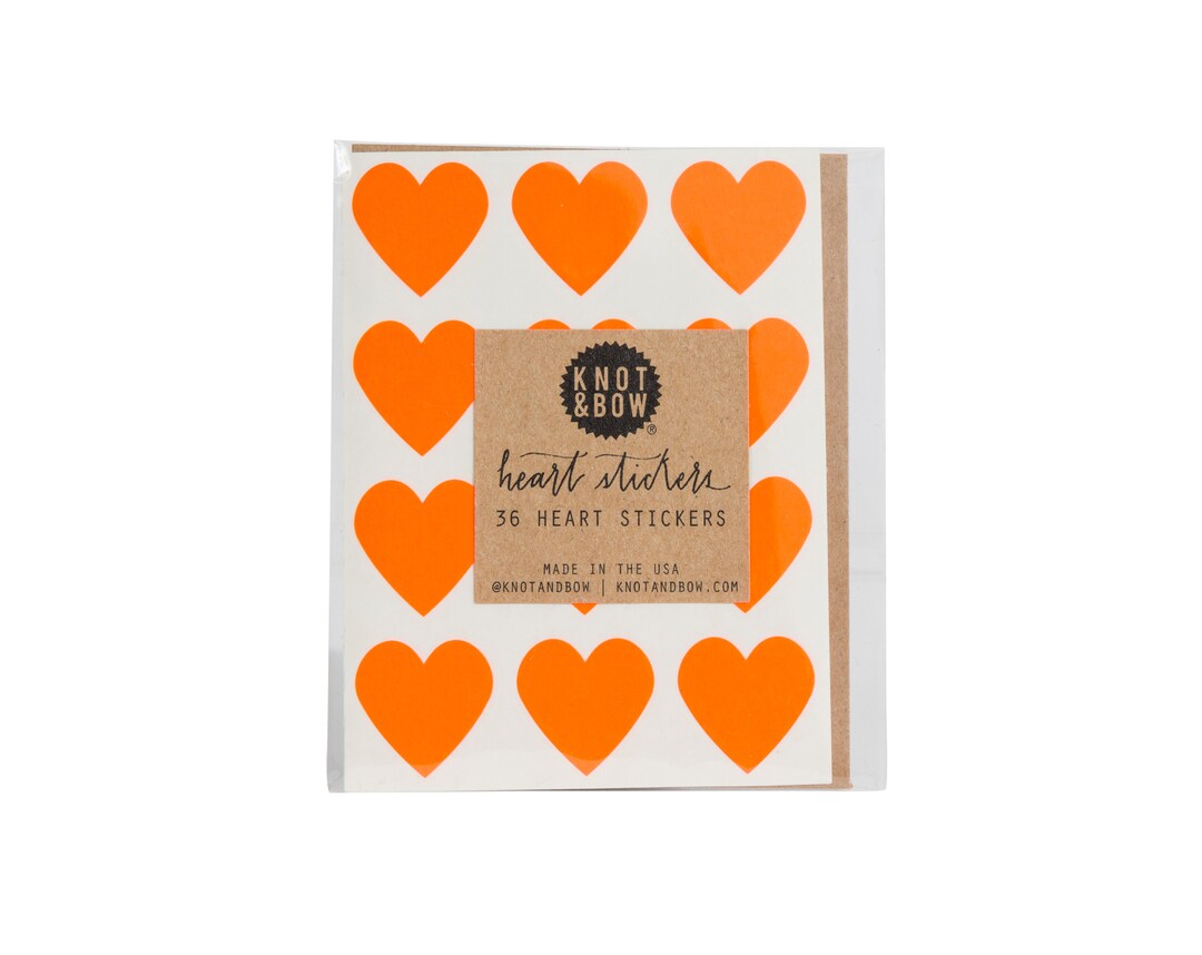 Neon Red Heart Stickers Etsy