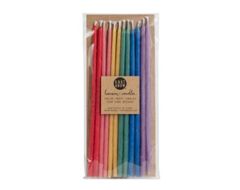 Birthday Candles | Hand-dipped Beeswax Tall Rainbow