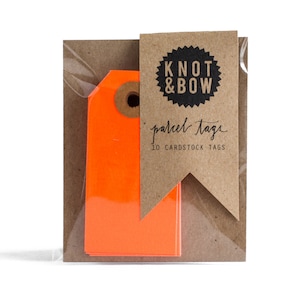 Etiquetas de regalo de Neon Red Parcel / Set de 10