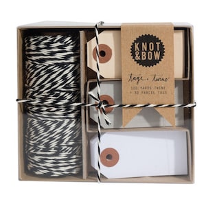 Tag + Twine Box / Black Natural + Neutral