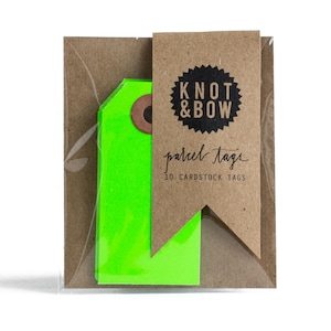 Etiquetas de regalo de parcela verde neón / conjunto de 10