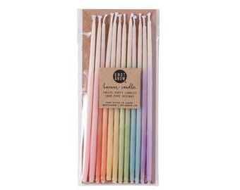Birthday Candles | Hand-dipped Beeswax Tall Rainbow Ombré
