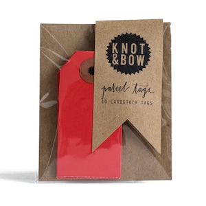 Etiquetas de regalo con forma de paquete rojo / Juego de 10
