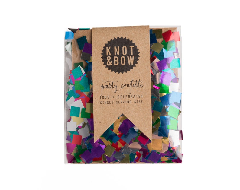 Metallic Party Confetti Single Serving Size™ Rainbow image 1