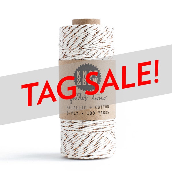 Five Dollar Tag Sale Twine // Copper/Natural  Glitter Twine