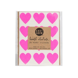 Neon roze hartstickers
