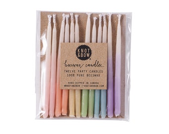 Birthday Candles | Hand-dipped Beeswax Short Rainbow Ombré