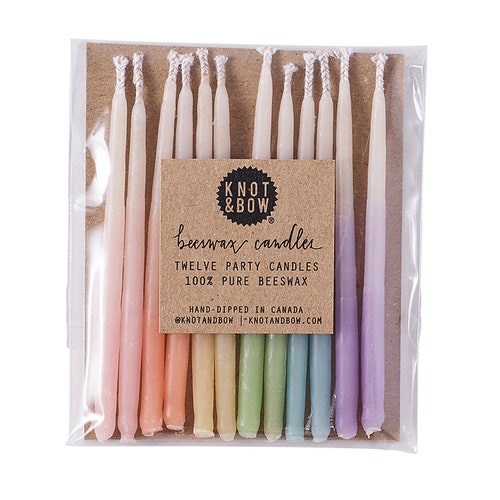 Birthday Candles Handdipped Beeswax Tall Rainbow Ombré Etsy